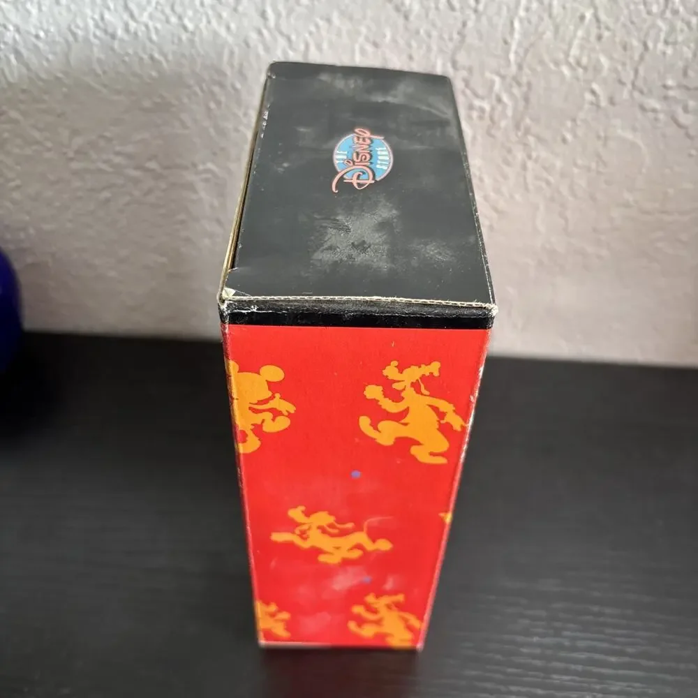 NIB Vintage Alarm Clock Sunbeam Disney Mickey Mouse Retro Red Wind-Up with Bell